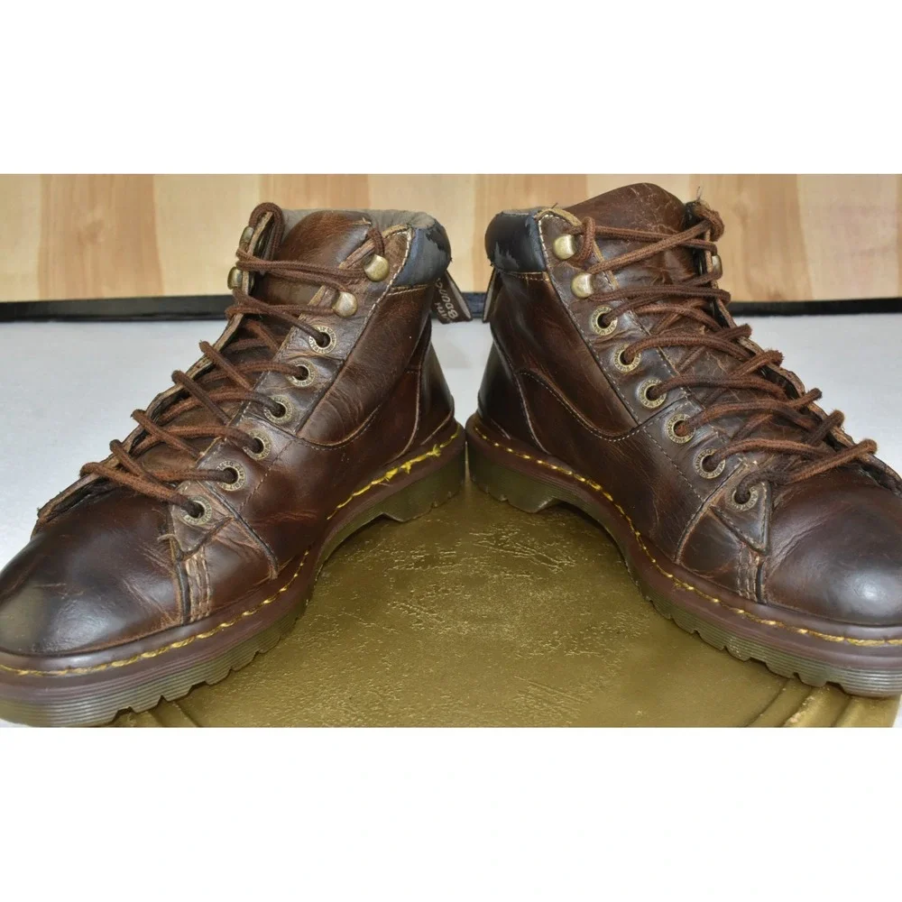 Dr. Martens Alderton Men Boots Size 9 Brown Leather  Work Distressed Chunky Sole